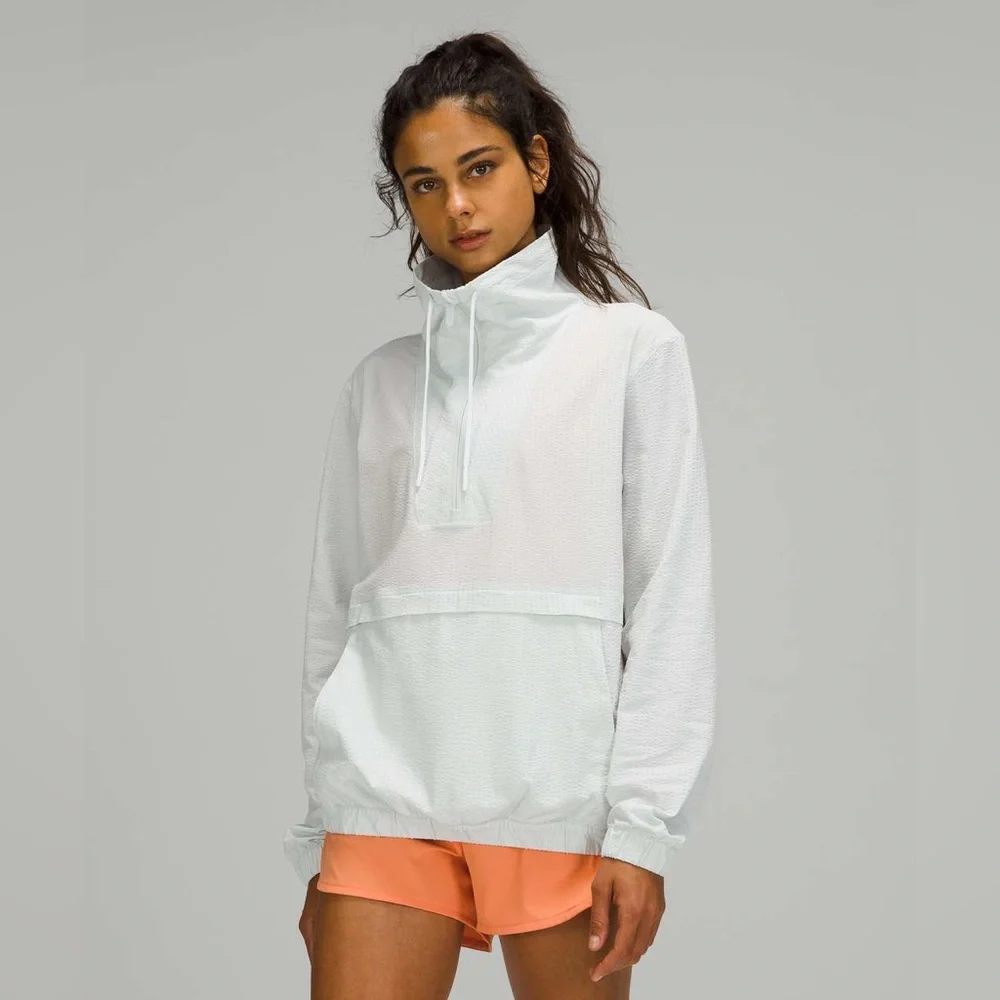 🌬️ Lululemon Pack Light Pullover *Packable Half-Zip Jacket - Ocean Air Size 10